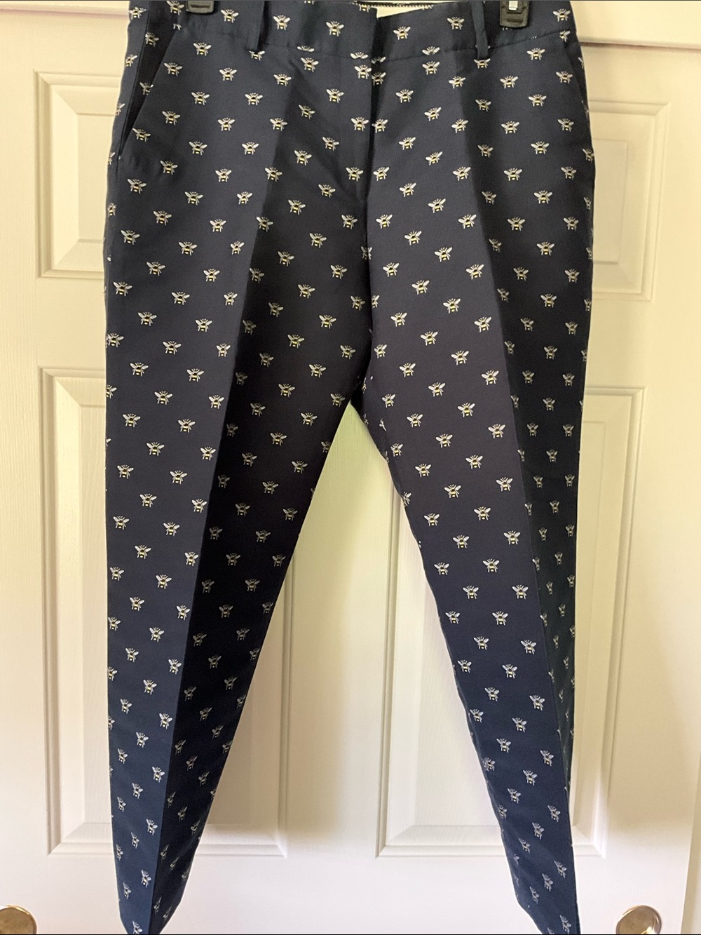 J.CREW RARE! DARK NAVY WITH EMBROIDERED BEEβS SIZE 14 PANTS. NWOT